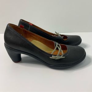 CAMPER Leather Front Tie Heeled Retro Classic Shoes EU 40 Size US W 9.5 - 10